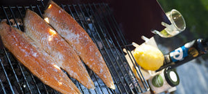 Grillad röding med tre kalla såser